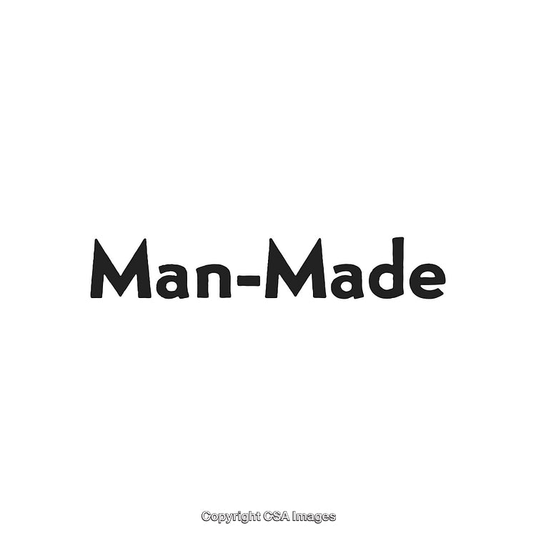Creative Typography Featuring the Phrase 'Man-Made' on White Background