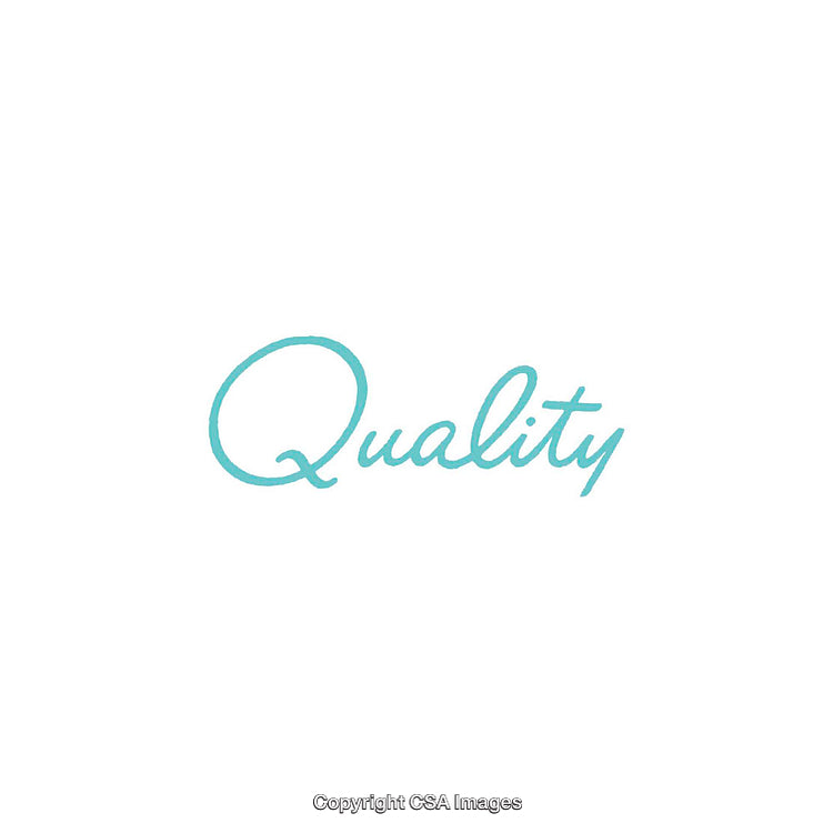 Inspirational Quality Handwritten Blue Calligraphy on White Background