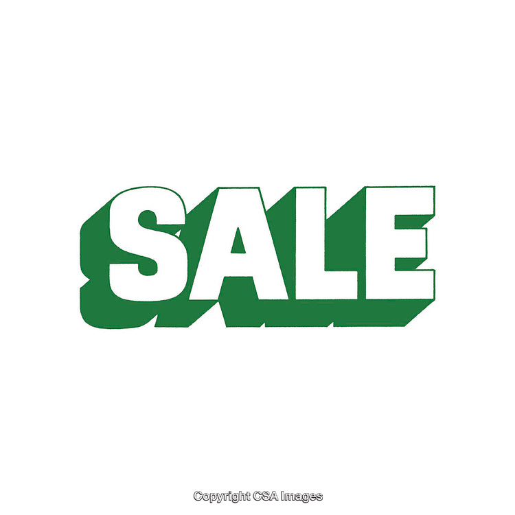 Bold Green 'Sale' Text on a White Background for Promotion