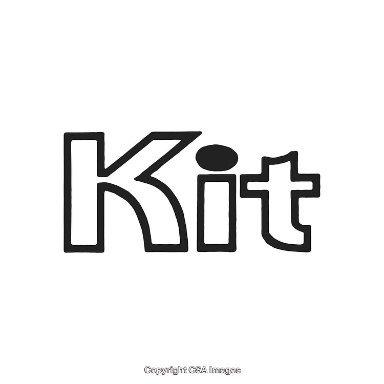 Bold Black and White Typography Illustration of the Word 'Kit'