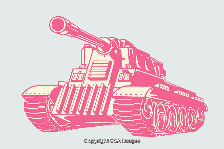 Colorful Illustration of a Tank with Artistic Graphic Style and Details