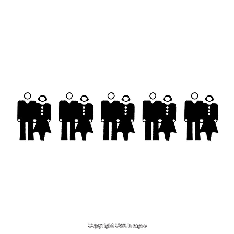 Black and White Minimalist Border Featuring Repeating Figures in Unity