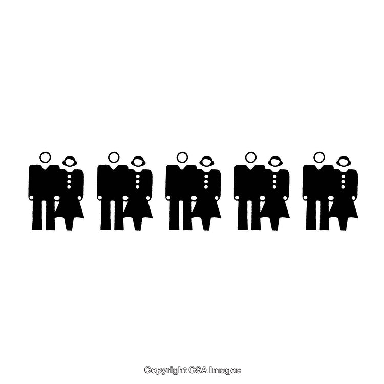 Black and White Minimalist Border Featuring Repeating Figures in Unity