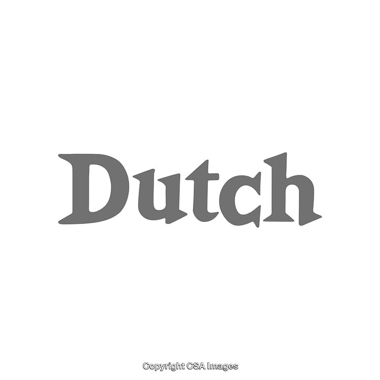Gray Dutch Text in a Minimalist Bold Style on White Background