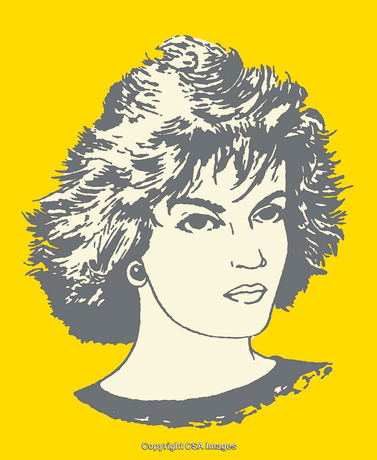Colorful Line Art Illustration of a Modern Female Portrait