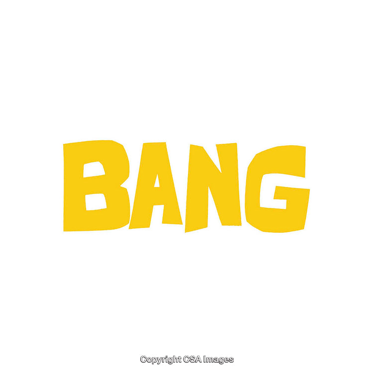 Yellow Text Bang on White Background Comic Style Design