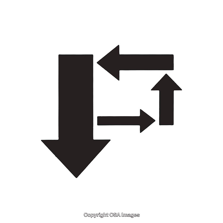 Abstract Arrows Symbolizing Directions and Choices in Black and White Design