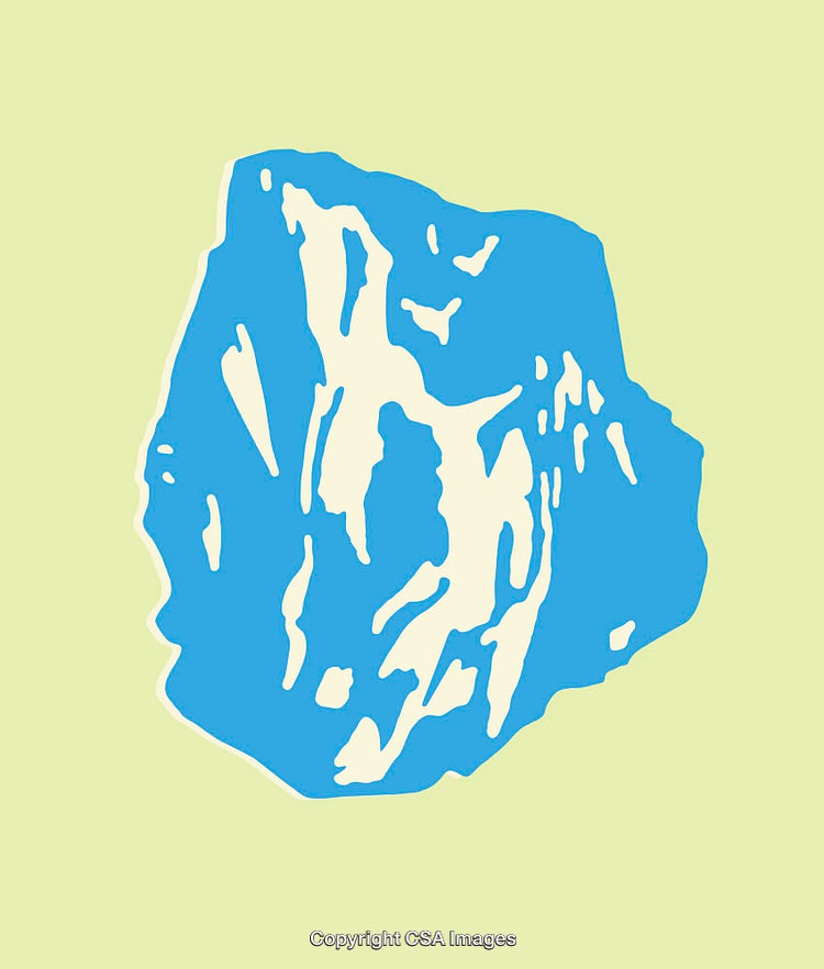 Abstract Blue Line Art Illustration on Light Green Background