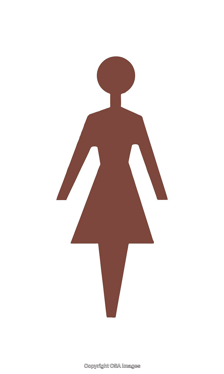Simple Brown Female Figure Icon Commonly Used for Restroom Signs