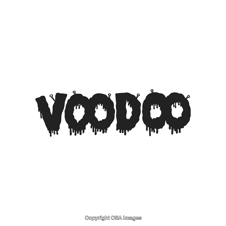 Stylized Black Voodoo Word Art with Dripping Font Design
