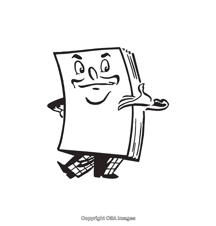 Illustration of a Playful Anthropomorphic Book Character