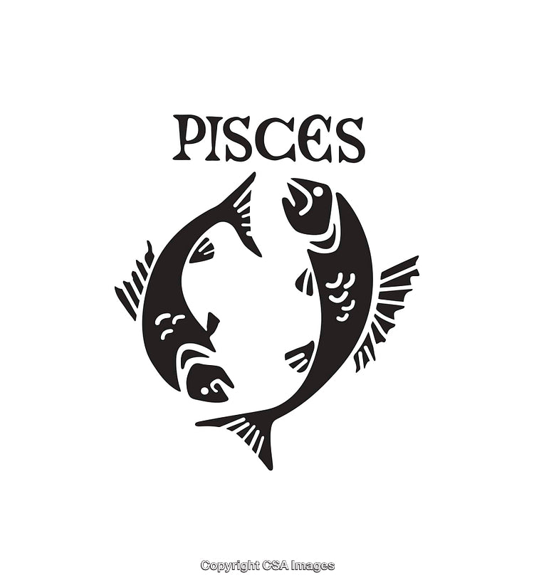 Pisces Zodiac Symbol Featuring Two Fish in Circular Motion