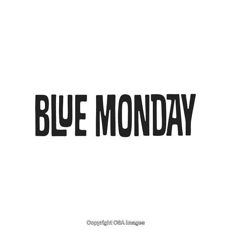 Stylized Typography Reading Blue Monday in a Unique Font Design