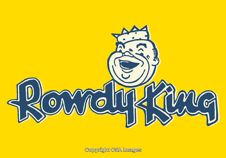 Smiling Cartoon King Illustration with Bold Text and Bright Colors