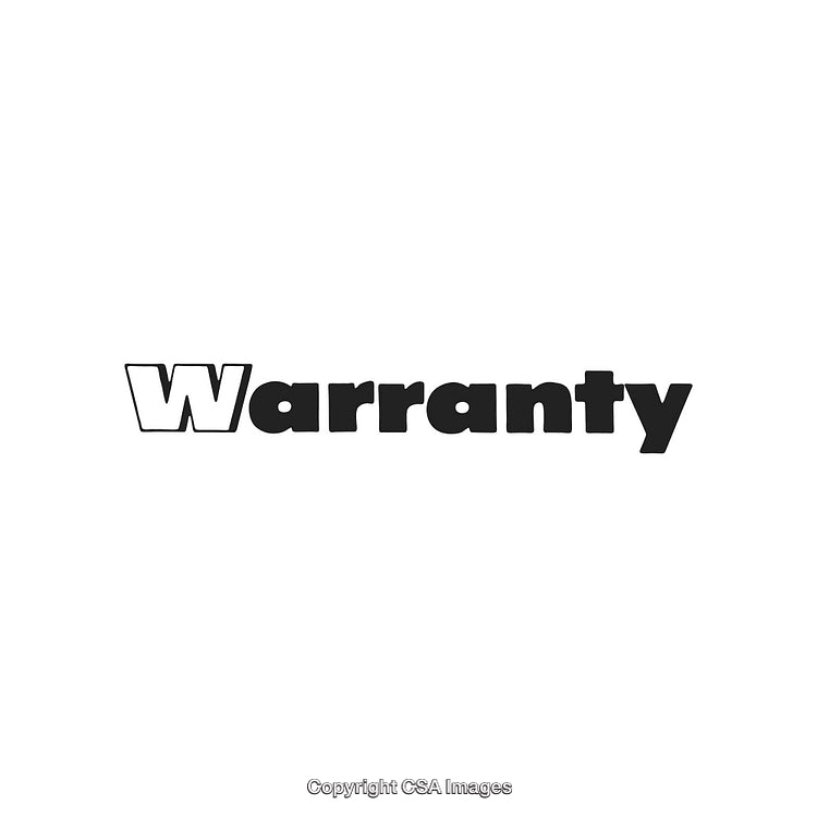 Bold Warranty Lettering Styled in Black and White Text Design