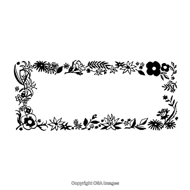 Elegant Black and White Floral Border Design for Creative Projects