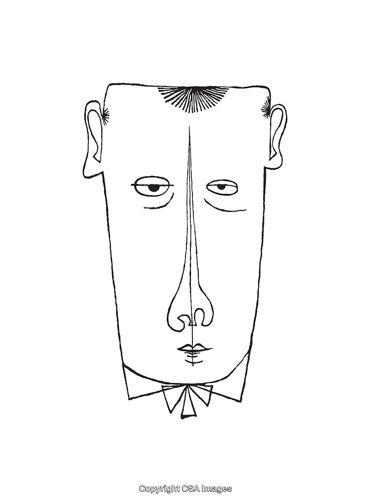 Abstract Black and White Line Art Portrait with Minimalistic Style