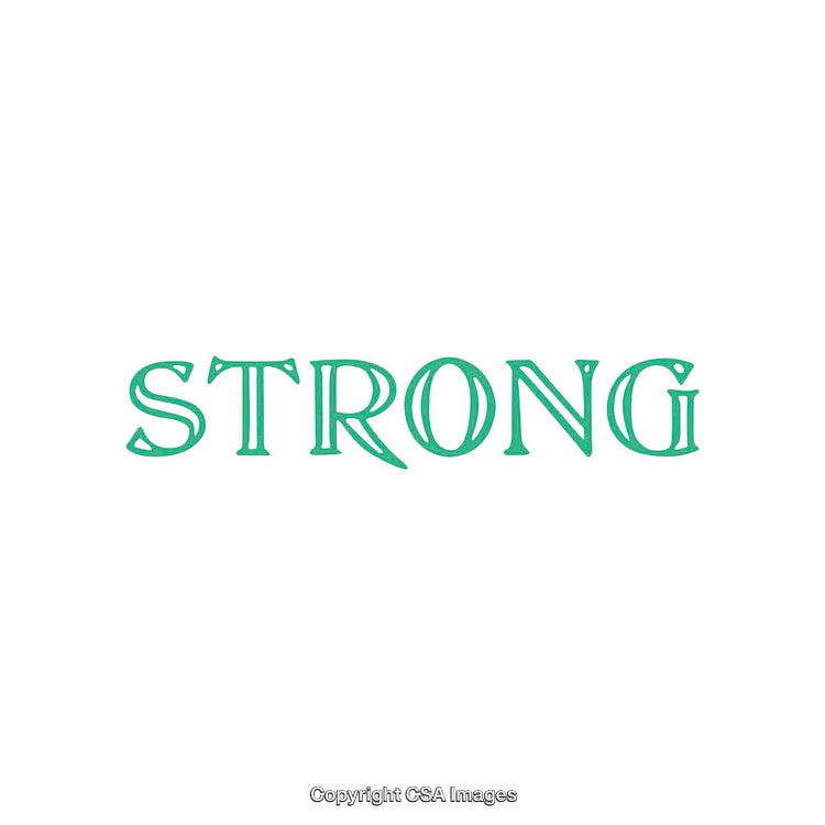 Minimalist Typography Featuring the Word 'Strong' in Green Text