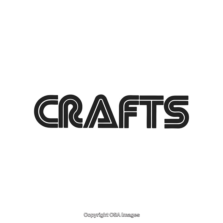 Stylized Modern Crafts Typography With Bold Artful Lettering Design