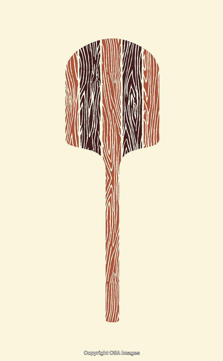 Wood Grain Pattern Paddle Illustration in Natural Colors on Light Background