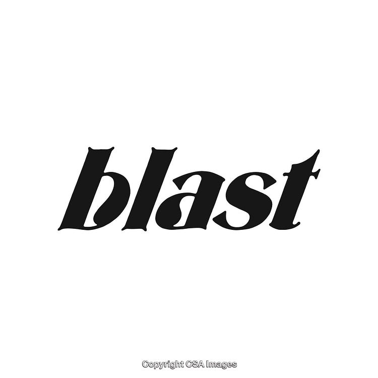 Stylish Bold Typography Saying Blast in Artistic Typeface on White Background