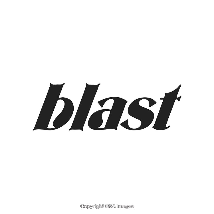 Stylish Bold Typography Saying Blast in Artistic Typeface on White Background