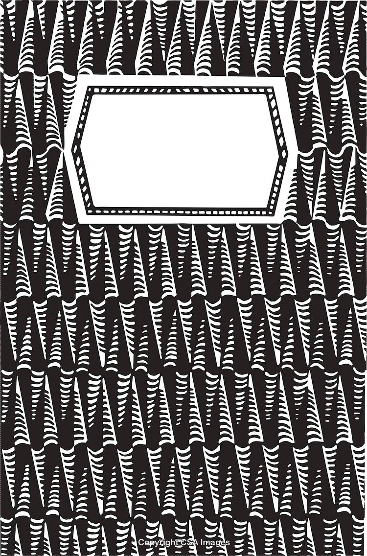 Abstract Geometric Black and White Pattern with Central Blank Frame