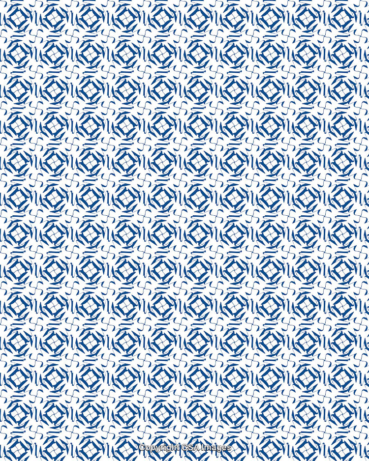 Blue Geometric Pattern on a White Background for Artistic Designs