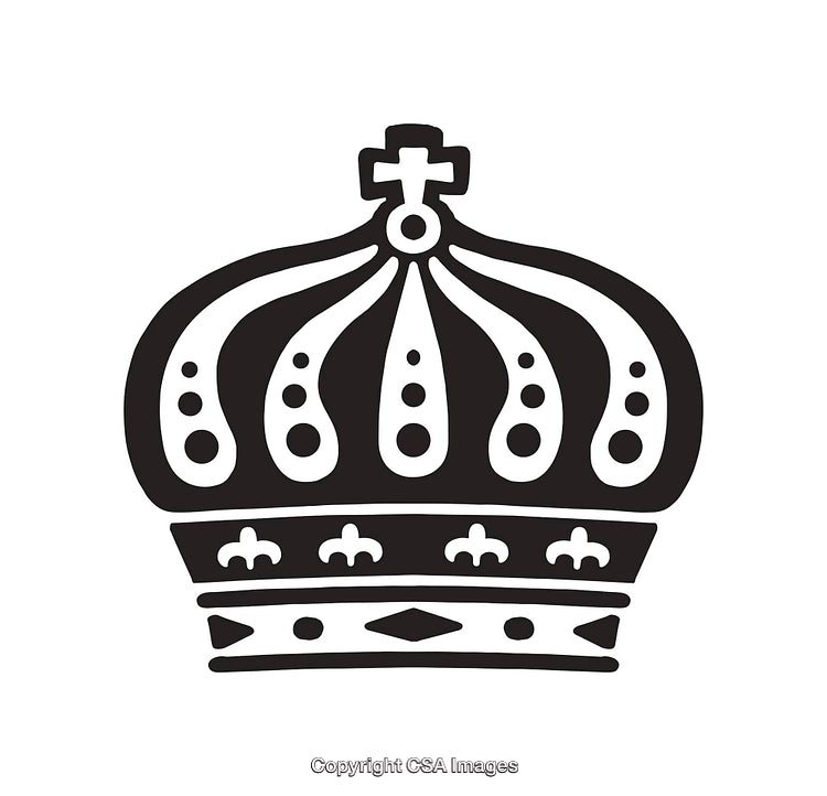 Elegant Black and White Crown Symbol in Minimal Design Style