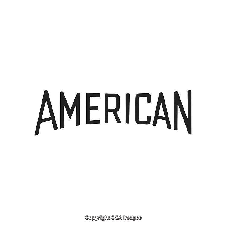 American Typography Design Featuring Black Lettering on a White Background