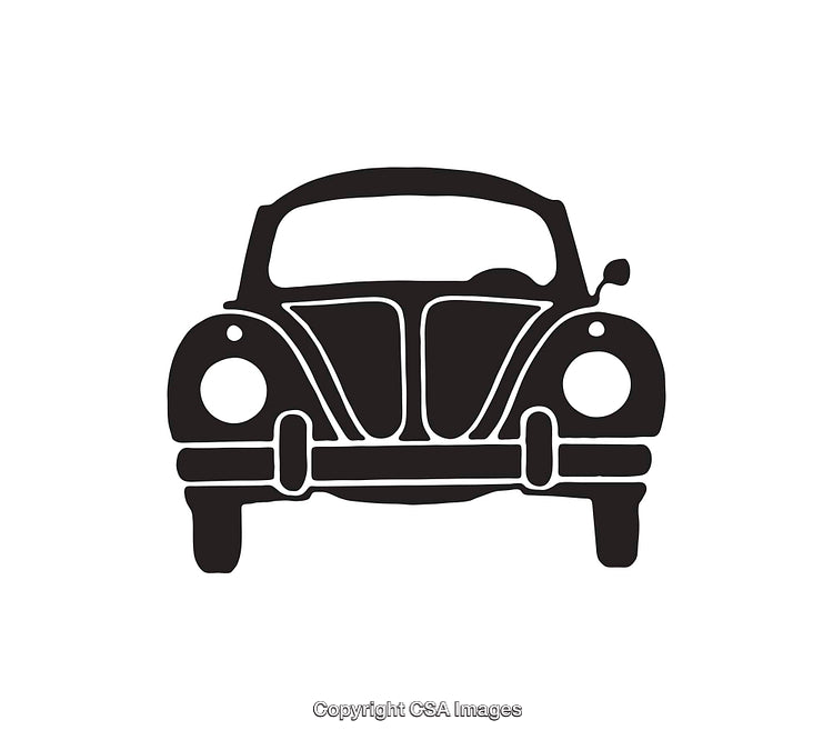 Black and White Icon of a Classic Vintage Car Front View