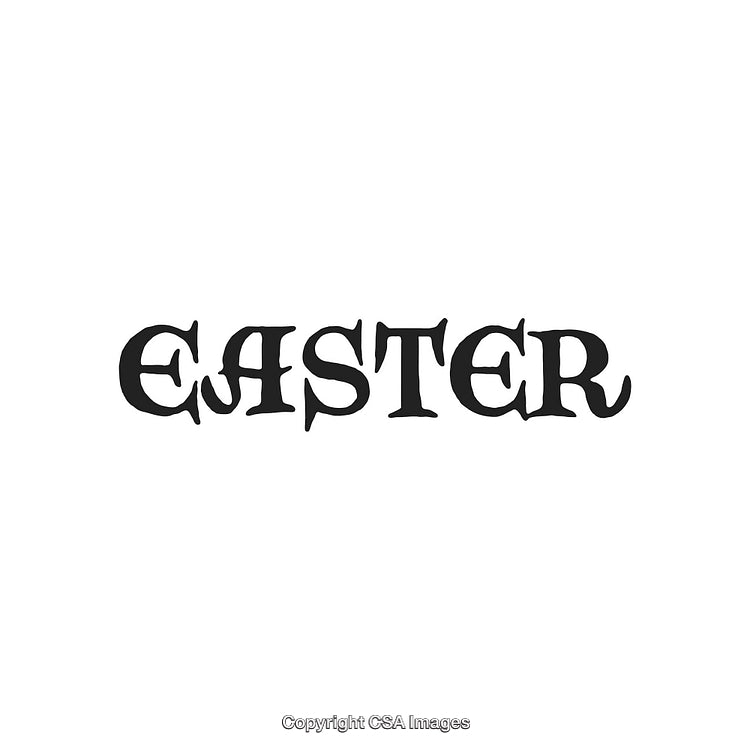 Decorative Text Display Featuring the Word Easter in Stylized Font Design