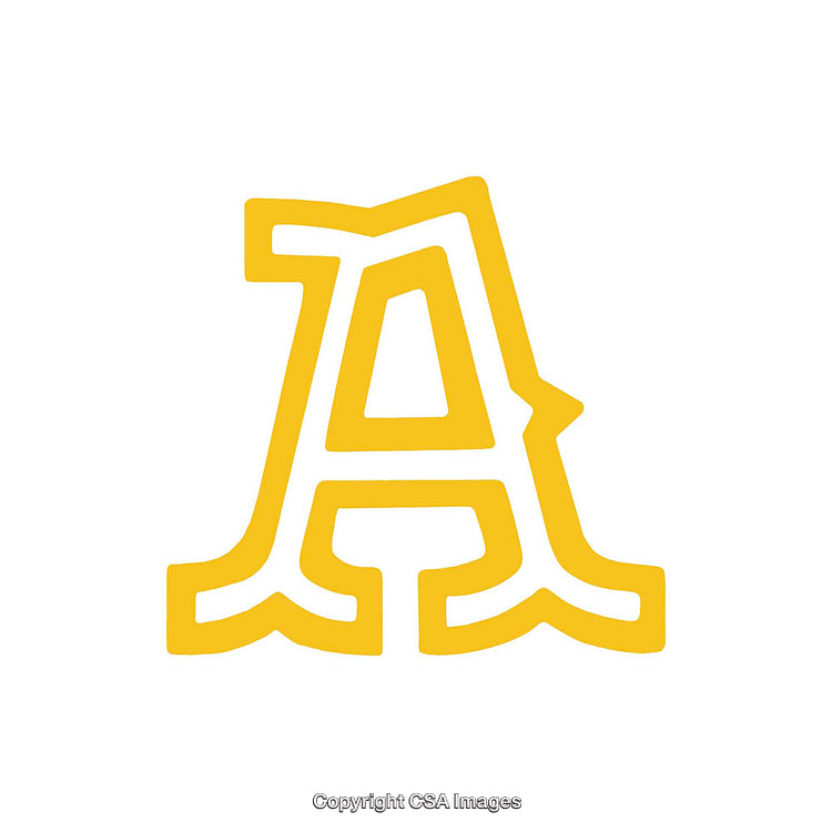 Stylized Yellow Letter A on a Clean White Background