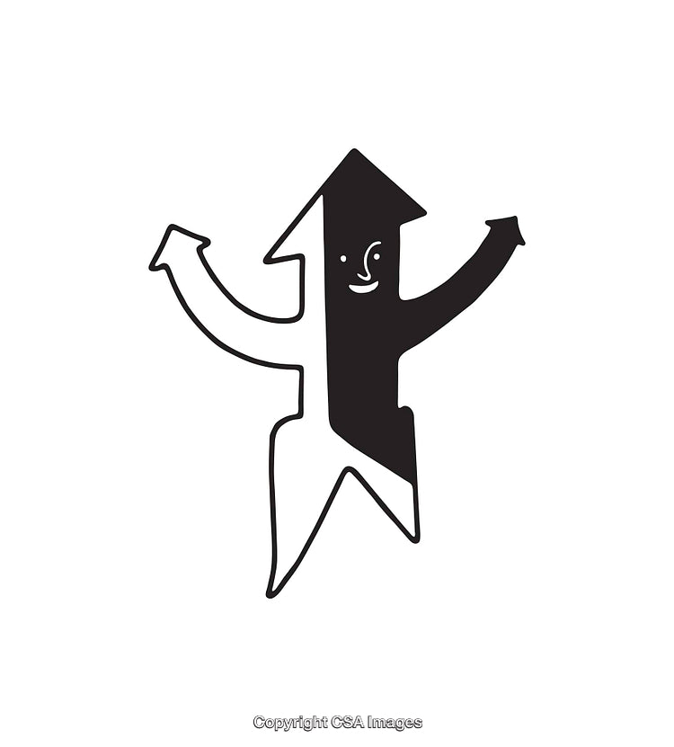 Creative Cartoon Arrow Character Representing Growth and Direction