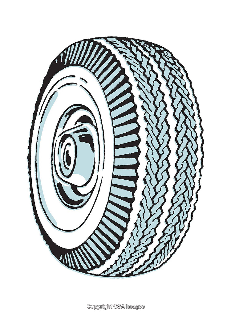 Detailed Illustration of a Tire with Tread Pattern Design