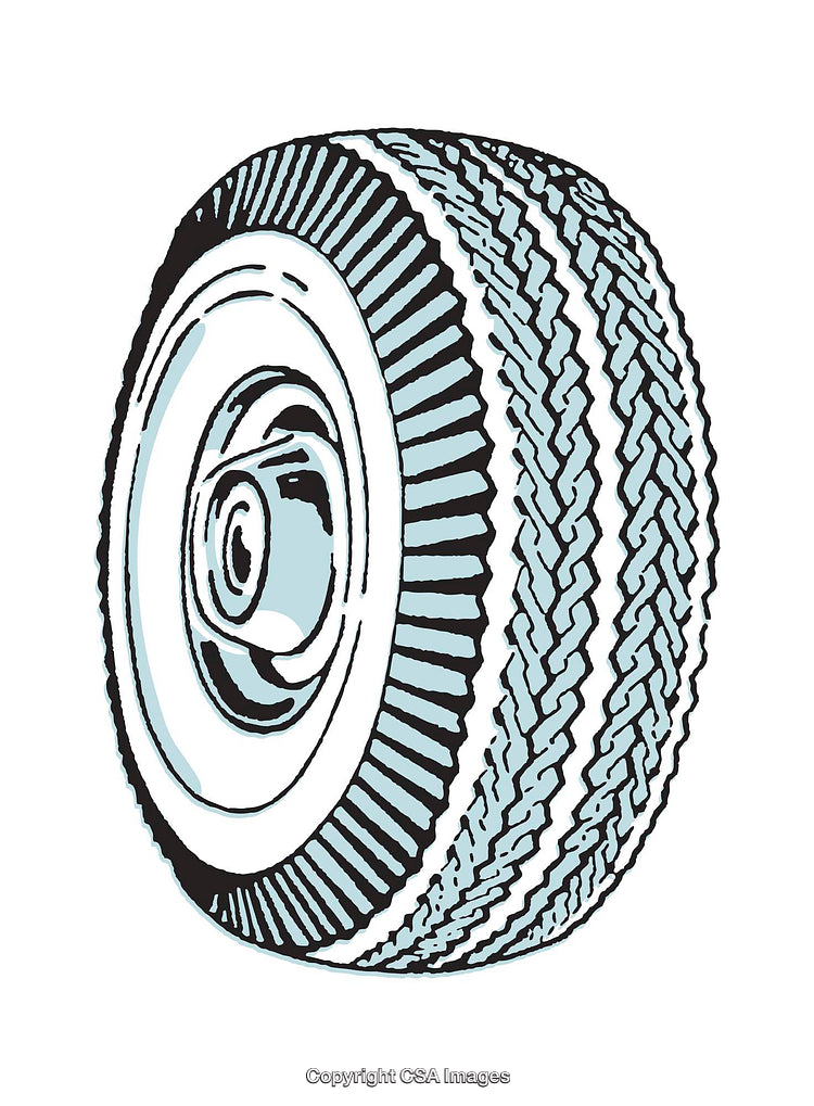 Detailed Illustration of a Tire with Tread Pattern Design