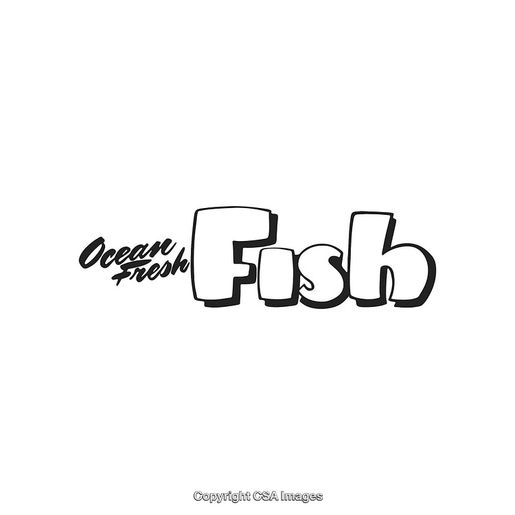 Playful Black-And-White Logo for Ocean Fresh Fish Brand or Shop