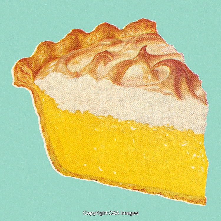 Delicious Slice of Lemon Meringue Pie on a Pastel Blue Background