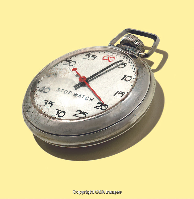Vintage Style Stopwatch Isolated on Pale Yellow Background