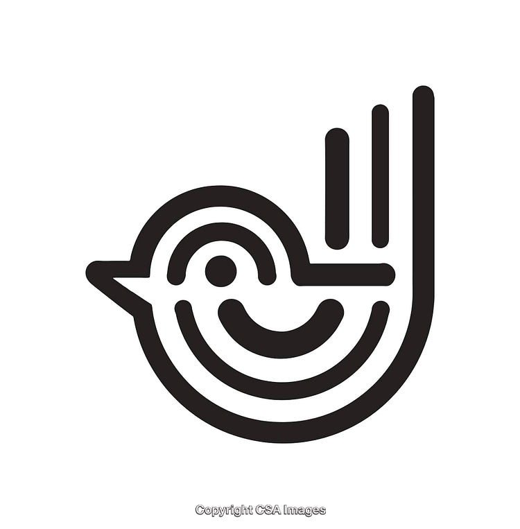 Minimalist Black and White Bird Logo with Stylish Design
