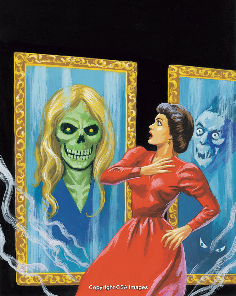 Woman Shocked by Supernatural Portraits Displayed in Gold-Forged Frames
