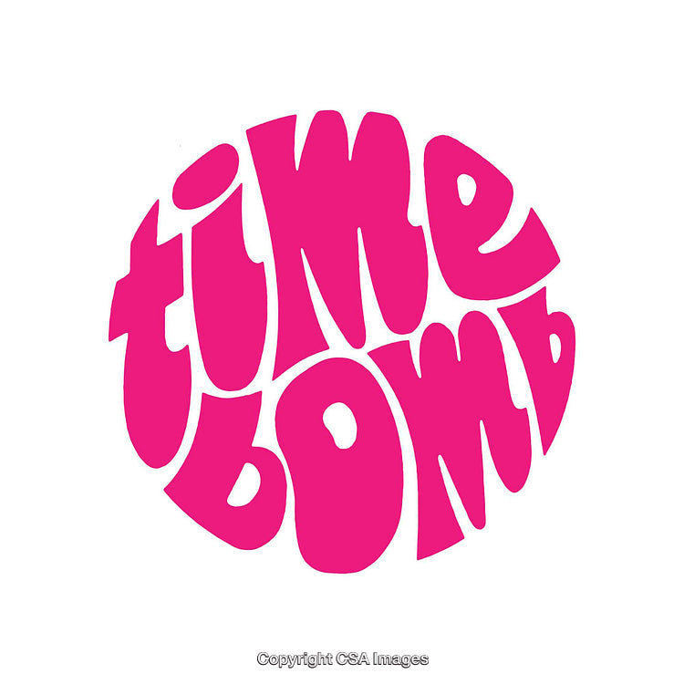 Bold Pink Typography Expressing the Concept of Time in Abstract Style