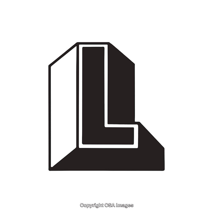 Stylized Monochrome Design of the Letter L in Geometric Form