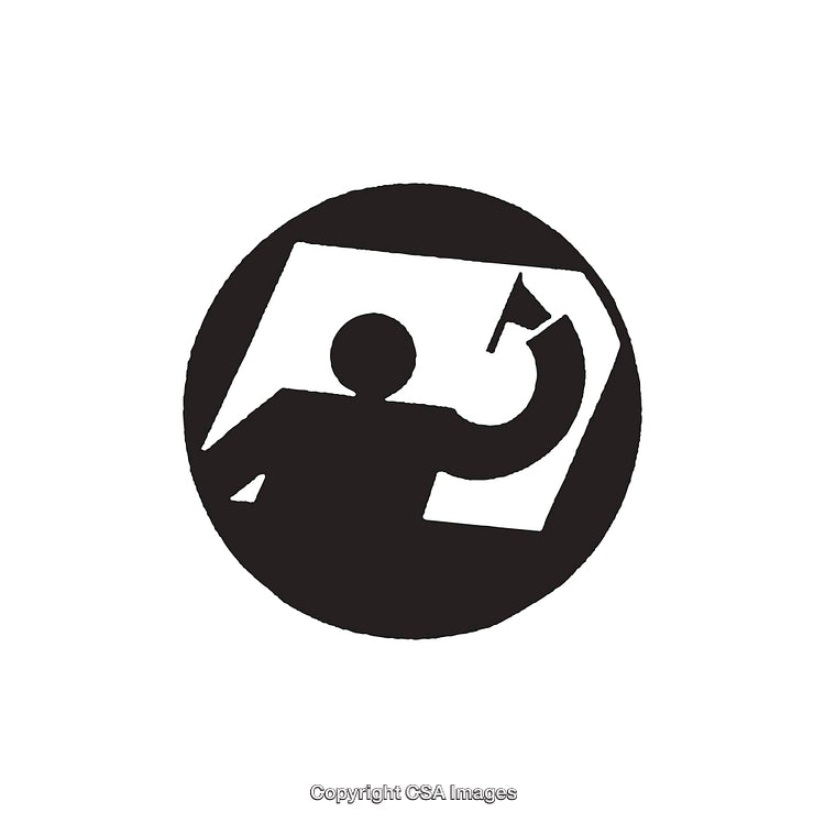 Minimalist Black and White Icon Depicting a Creative Action