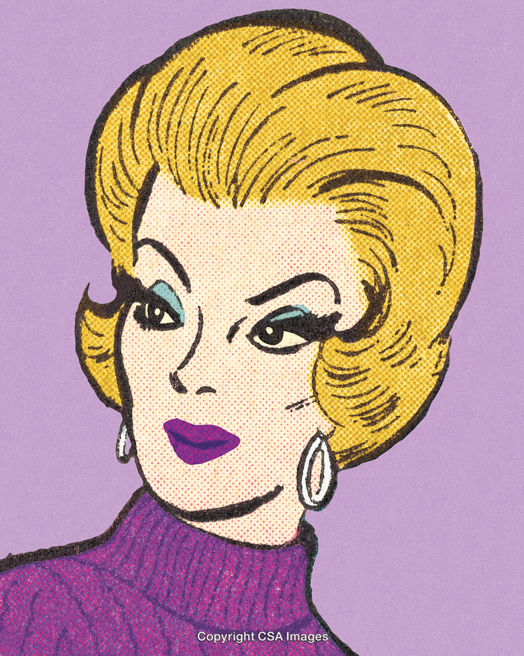 Colorful Pop Art Style Portrait Featuring a Blonde Woman