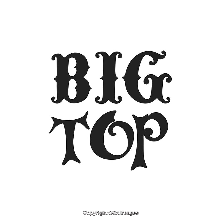 Stylized Text Design Featuring the Words 'Big Top' in Decorative Font