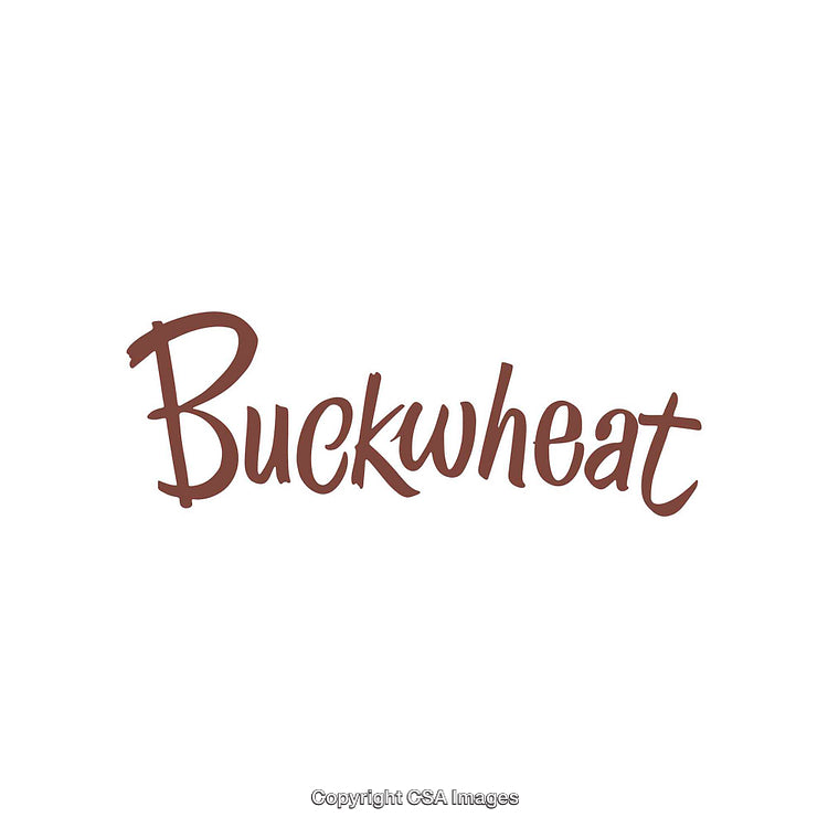 Stylized Buckwheat Word Design with Minimalistic Theme