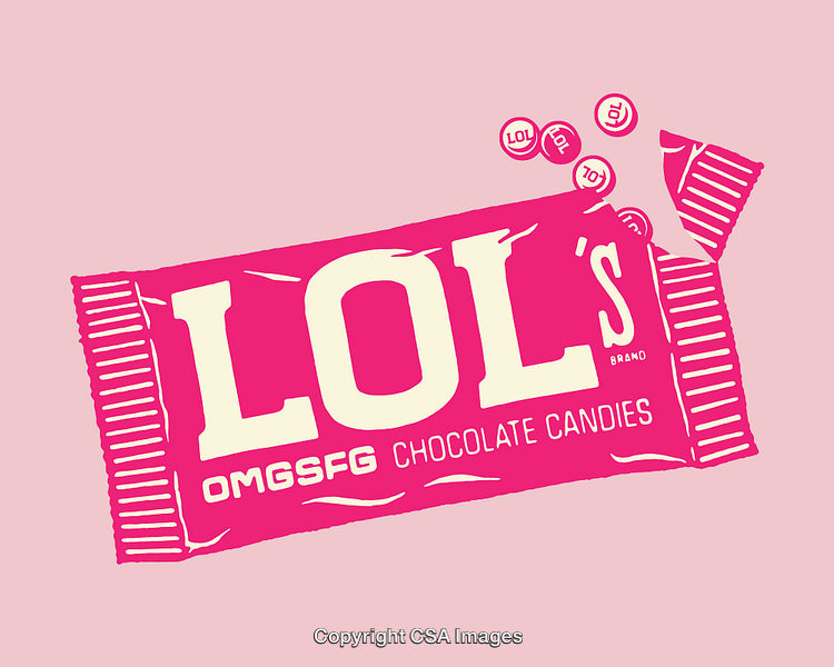Bright Illustrated Packaging of Chocolate Candies with Typography on Pink Background