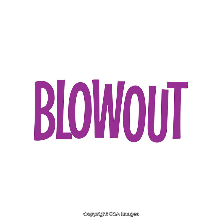 Bold Purple Blowout Text Typographic Design on White Background