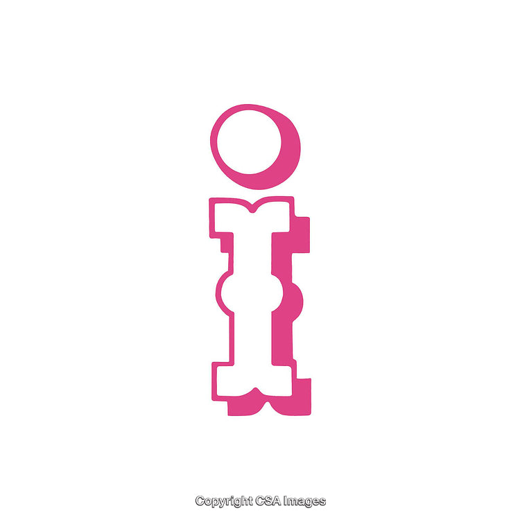 Abstract Pink Lowercase 'I' Letter Illustration on White Background